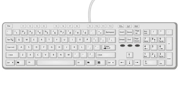 Ilustración del vector del teclado aislado sobre un fondo blanco — Archivo Imágenes Vectoriales