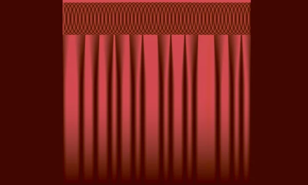 赤いカーテンの背景。ベクトル現実的な赤いカーテン. — ストックベクタ