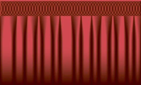 Rode gordijn achtergrond. Vector realistische rood gordijn. — Stockvector