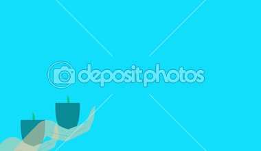 Bir el vektör animasyon bitki. Büyüme kavramı