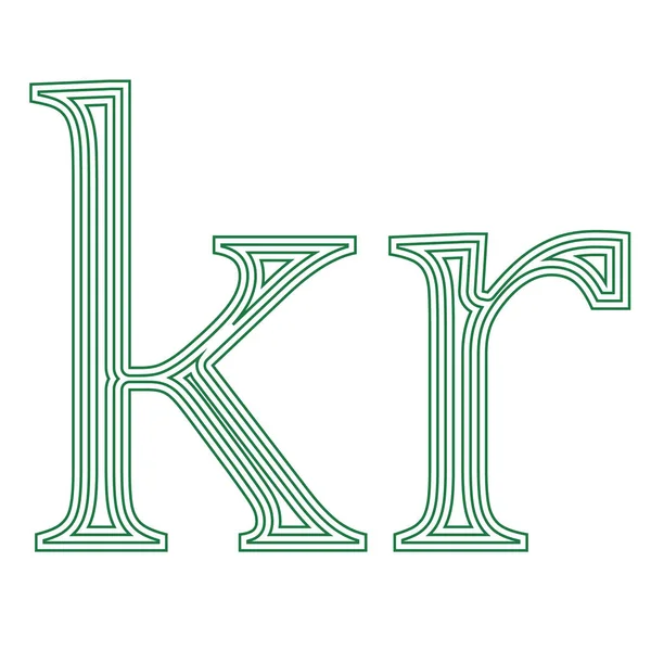 Krone Denmark,  Sweden  currency  symbol  icon striped vector illustration — Stock Vector