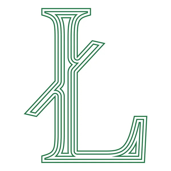 Виртуальная иллюстрация символа символа криптовалюты Litecoin Internet — стоковый вектор