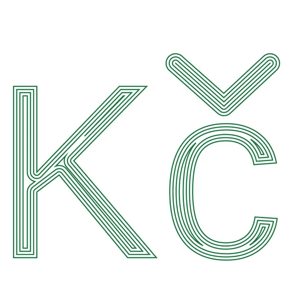 Чешская Республика Koruna CZK символ символа иконки вектора на белом фоне — стоковый вектор
