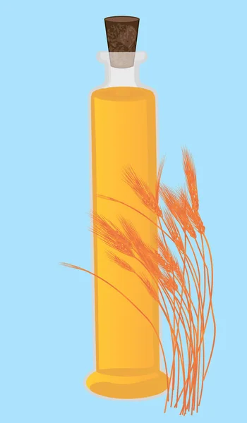 Buğday buğday yağı. Sağlık bakımı için yağlar — Stok Vektör