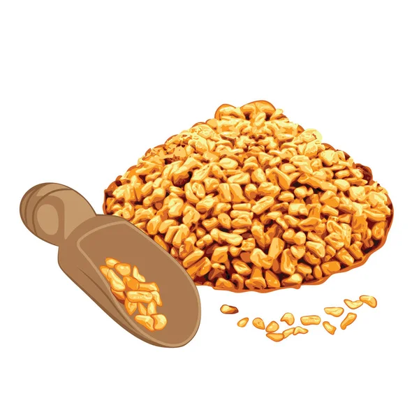 Fenugreek in a bowl vector illustration — Stock Vector