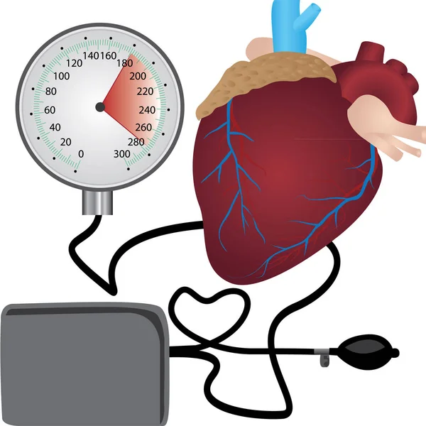 Misurazione della pressione sanguigna esame cardio — Vettoriale Stock