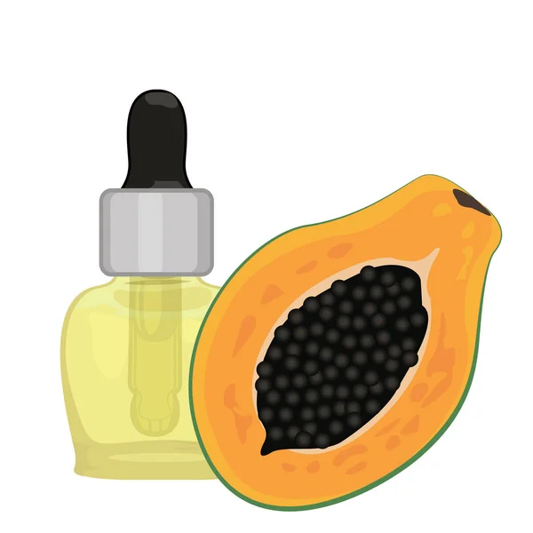 Huile essentielle de graines de papaye — Image vectorielle