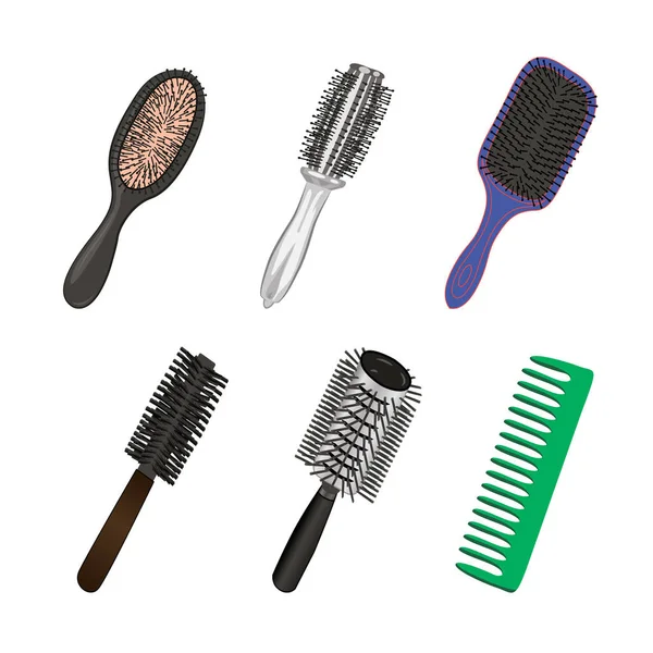 Set of brushes for hairstylist — Stock Vector