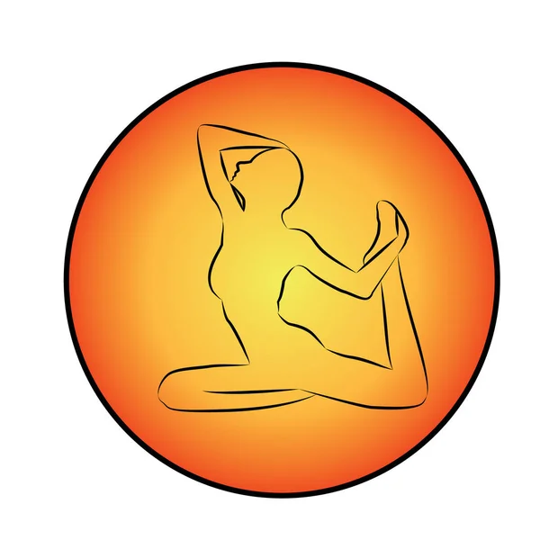 Ein Mädchen in Yoga-Pose Vektor-Logo — Stockvektor