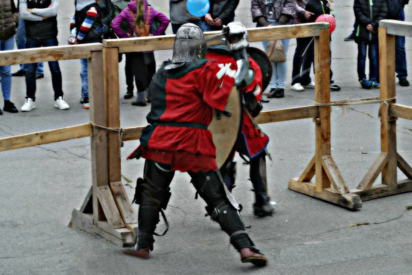 Torneio Knight Cidade Dnipro Ucrânia Concurso Histórico Esgrima — Fotografia de Stock