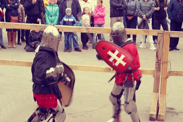 骑士锦标赛 Dnipro市 乌克兰 历史击剑比赛 — 图库照片