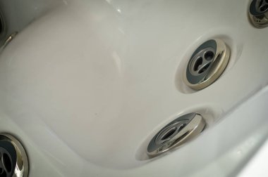 Jakuzi banyo arkaplanının detaylarını kapat. Soyut doku modern sağlıklı lüks yaşam tarzı