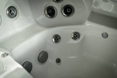 Jakuzi banyo arkaplanının detaylarını kapat. Soyut doku modern sağlıklı lüks yaşam tarzı