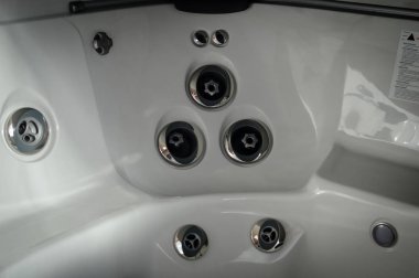 Jakuzi banyo arkaplanının detaylarını kapat. Soyut doku modern sağlıklı lüks yaşam tarzı