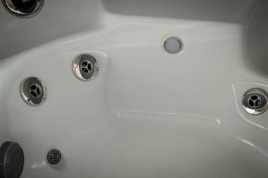 Jakuzi banyo arkaplanının detaylarını kapat. Soyut doku modern sağlıklı lüks yaşam tarzı