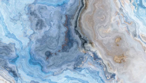 Mavi mermer desen gri ve altın kapanımlar ile. Soyut doku ve arka plan. 2D çizim