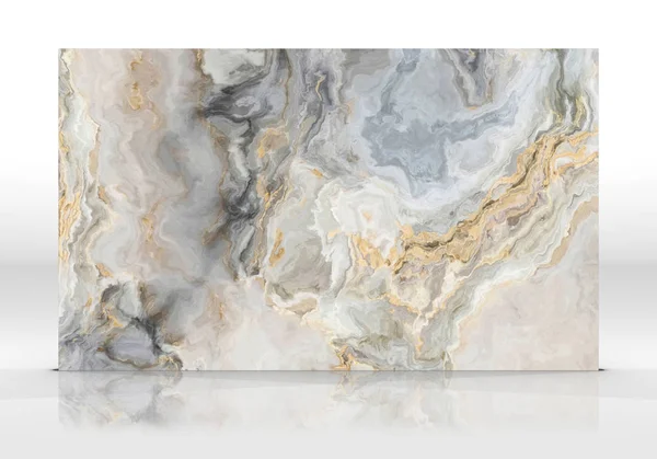 Altın mermer döşeme yansımaları ve gölgeler ile beyaz arka plan üzerinde duruyor. Doku tasarımı için. 2D çizim. Doğal güzellik