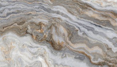Kıvırcık gri ve altın damarlı beyaz mermer desenli. Soyut doku ve arkaplan. 2B illüstrasyon
