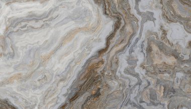 Kıvırcık gri ve altın damarlı beyaz mermer desenli. Soyut doku ve arkaplan. 2B illüstrasyon