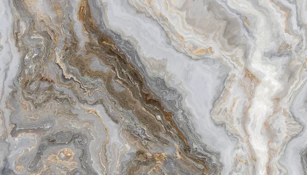 Kıvırcık gri ve altın damarlı beyaz mermer desenli. Soyut doku ve arkaplan. 2B illüstrasyon