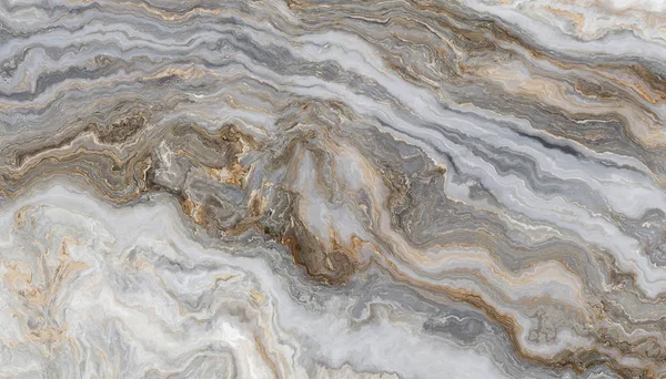 Kıvırcık gri ve altın damarlı beyaz mermer desenli. Soyut doku ve arkaplan. 2B illüstrasyon