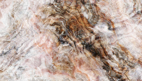 The tile of grey Onyx abstract texture with rose inclusions. Colorful background. 2D illustration. Natural beauty