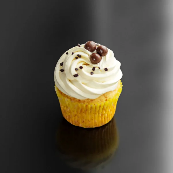 Délicieux Cupcake Crème Vanille Concept Nourriture Desserts Vacances — Photo