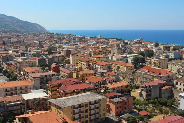 Vista Panorâmica Cidade Amantea Calábria Itália — Fotografia de Stock