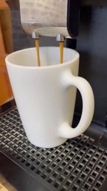 Kahve makinesi ve bir fincan kahve.