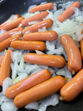 Lezzetli Asya yemeklerinin yakın görüntüsü