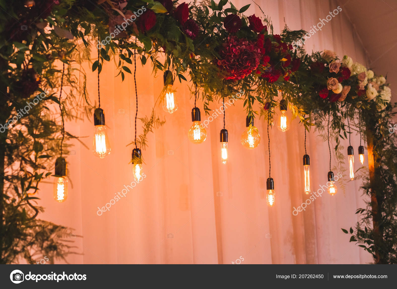 Wedding Reception Decoration Electric Edison Light Bulbs Fresh Red
