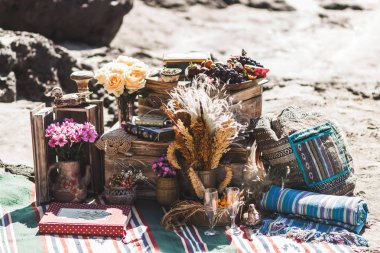 Beach düğün töreni boho tarzı 