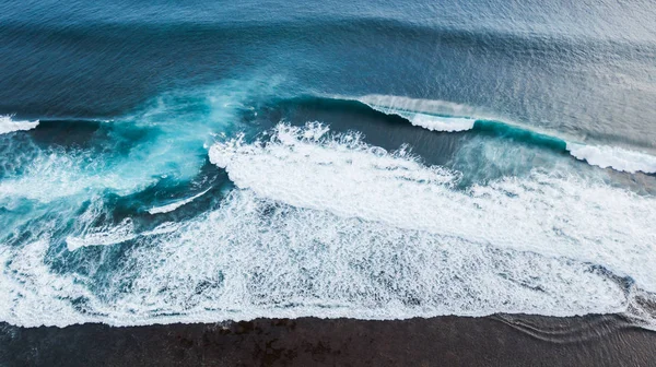 Pemandangan Udara Dari Gelombang Laut Besar Foto Panorama Drone Latar — Stok Foto