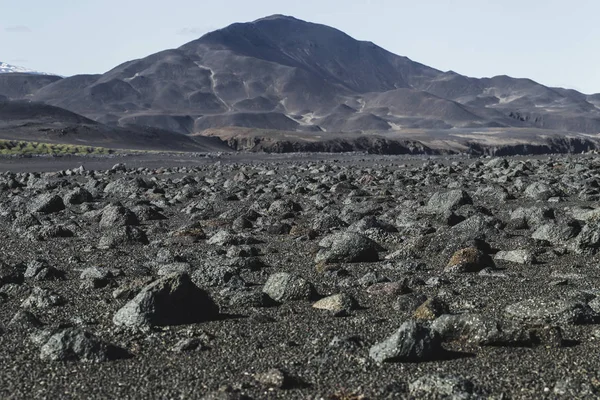 Vista del desierto volcánico de arena negra en la ruta F910 al Volcán Askja — Foto de Stock