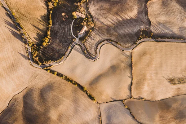 Aerial drone landscape of famous Tuscany hills, Italy. Abstract — Stock Photo, Image