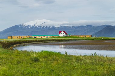Geleneksel İzlanda kırsal alanı. Beyaz Saray 'da