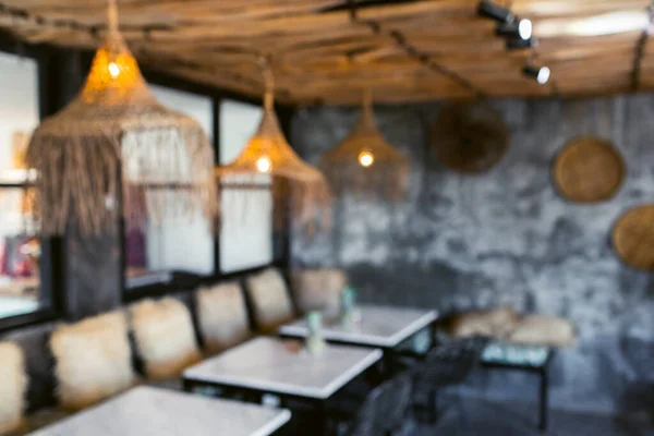 Borroso Fondo Desenfocado Moda Loft Hipster Café Interior Decoración Madera — Foto de Stock