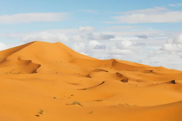 Paisagem Deserto Saara Com Dunas Areia Belas Nuvens Pôr Sol — Fotografia de Stock