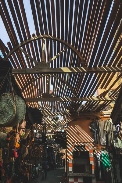 Selling Different Goods Souk Medina Marrakesh Amazing Day Sun Light — Stock Photo, Image