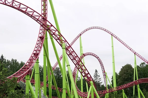 Roller coaster attractions fun in the park for children — Stock Photo, Image