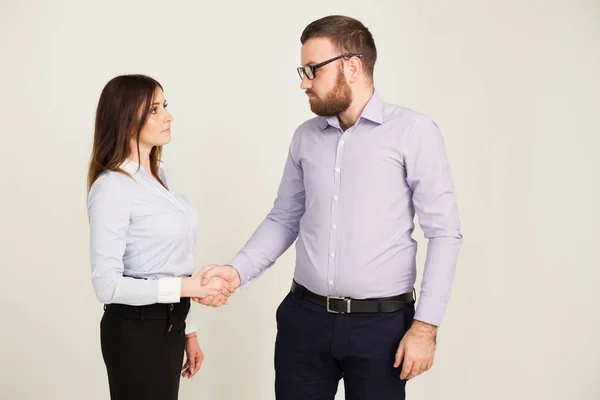 business men and women shake hands handshake agreement