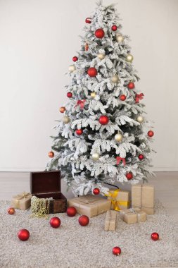Noel arka plan beyaz Noel ağacı kış kar yeni yıl