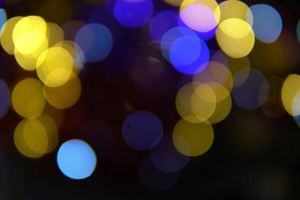 multicolored Christmas lights Bokeh new year holidays