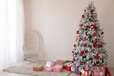 Yeni yıl kış Noel arka plan Christmas tree dekor tatil hediyeler
