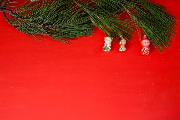 Χριστουγεννιάτικο φόντο το νέο έτος κωνοφόρων κλαδιά χειμώνα παρουσιάζει — Φωτογραφία Αρχείου