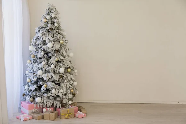 Neues Jahr Baum Haus Interieur Geschenke Weihnachten Komfort — Stockfoto