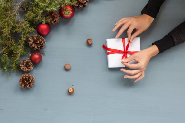 Noel arka plan Kış Yılbaşı tatil hediye