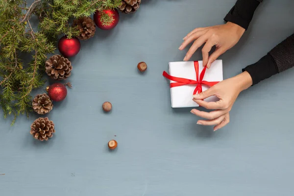 Noel arka plan Kış Yılbaşı tatil hediye