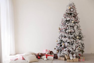 Eve Noel ağacı Garland Yılbaşı tatil hediye beyaz iç ışıklar