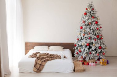Yatak odası ışık Noel ağacı Garland Yılbaşı tatil hediye beyaz ev dekorasyonu